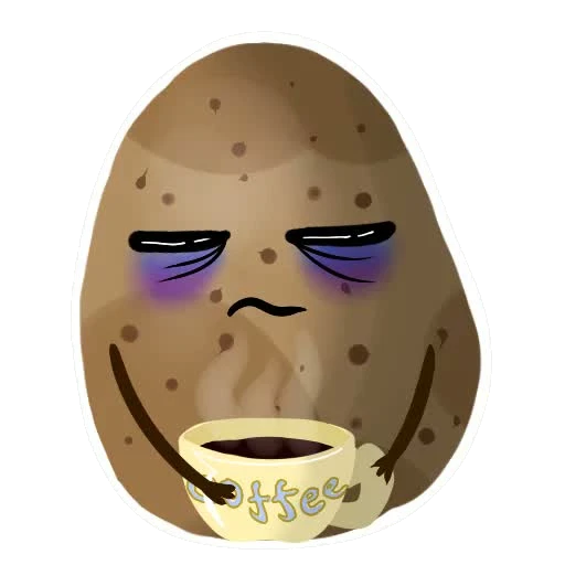 Tater sticker 014: running on coffee