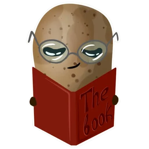Tater sticker 019: doing the reading