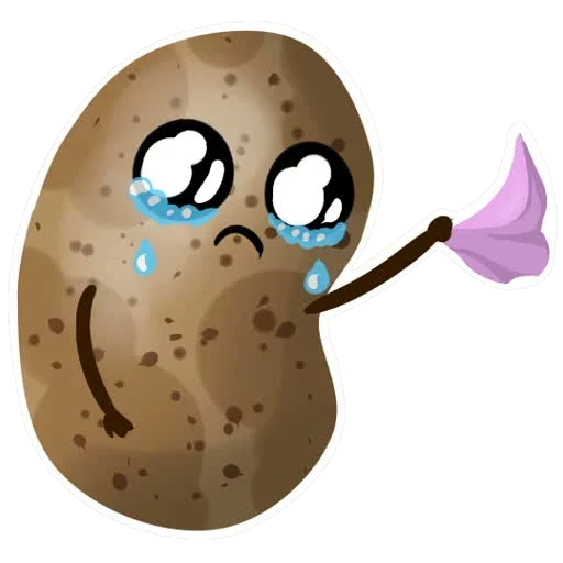 Tater sticker 027: crying, but polite