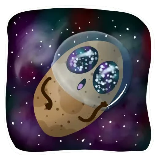 Tater floating in space